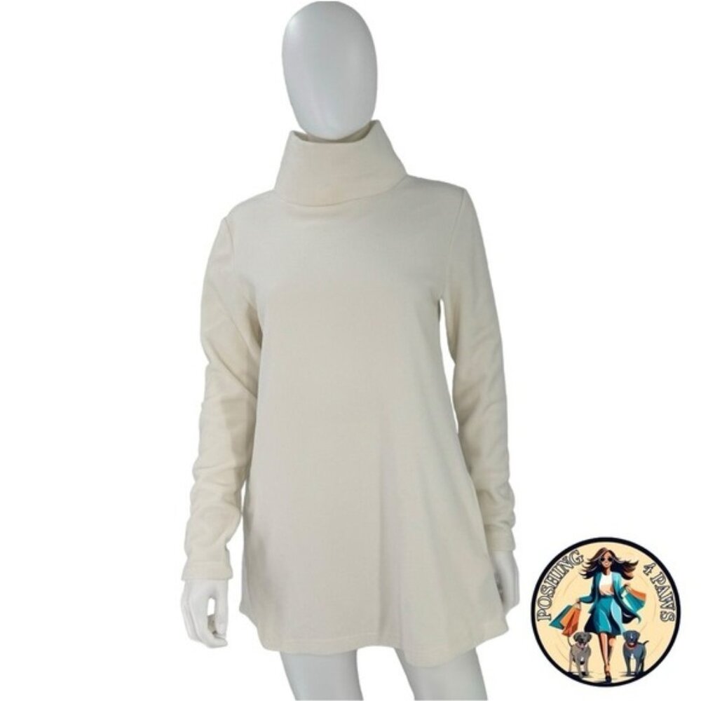 Dudley Stephens Ivory Cobble Hill Vello Fleece Long Line Casual Pullover Size XS